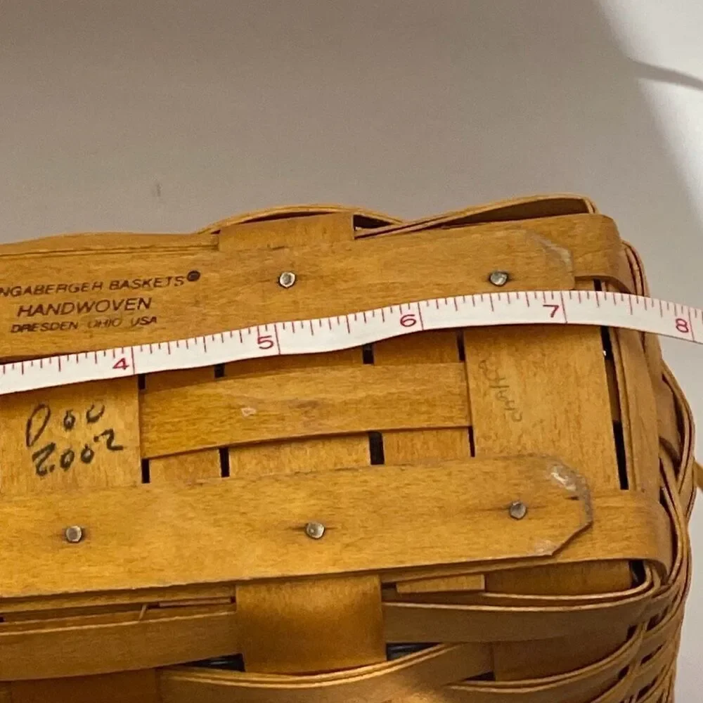 Longaberger Collectors Club Membership Basket Plaid Liner Plastic Protector USA